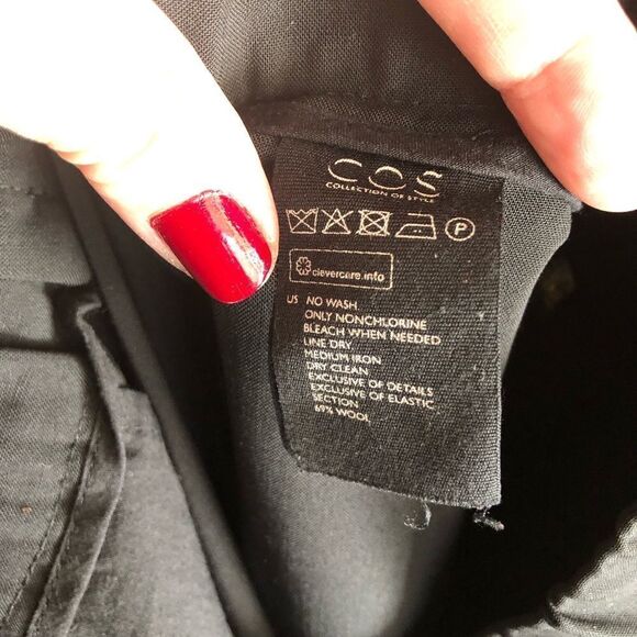 COS Creased Black Trousers Pants Pockets - 30 - Picture 12 of 13